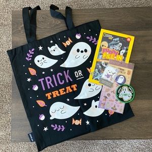 Owlcrate Halloween Set Trick or Treat Bag, Stationary Ghost Pumpkin
